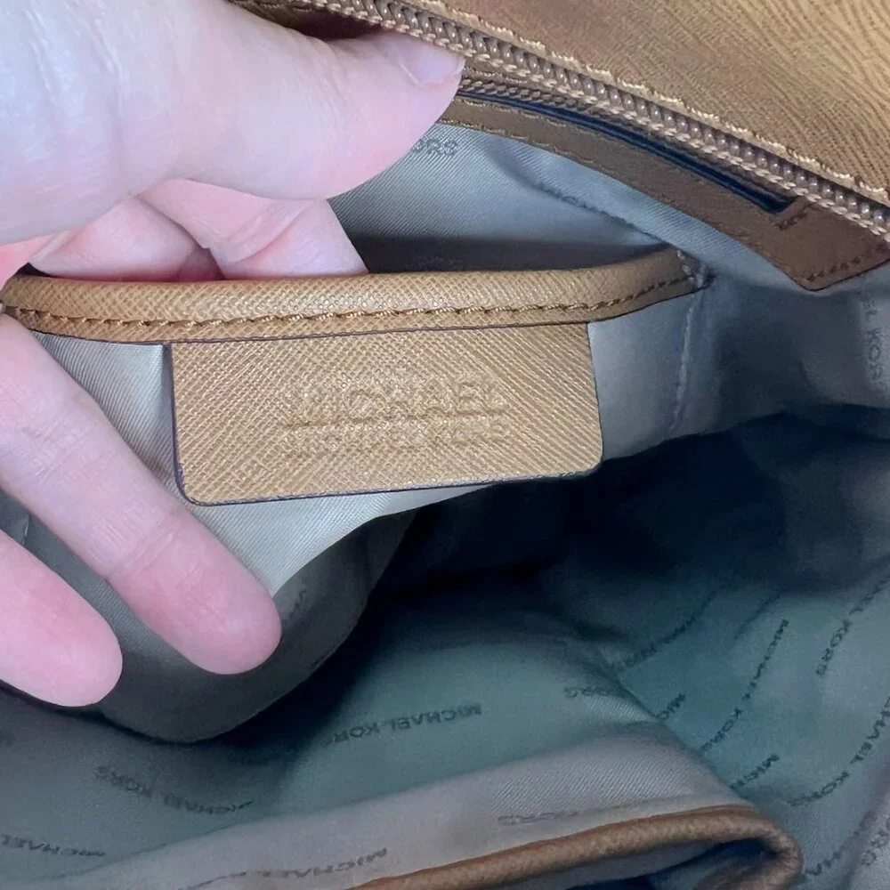 Michael Kors Brown Signature Tote with Tan Trim